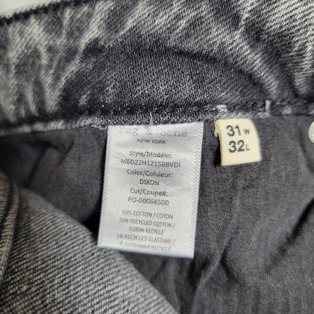 Rag & Bone Fit 3 Athletic Fit Gray Denim Jeans Mens Size 31X32 Dixon Color - Picture 4 of 6